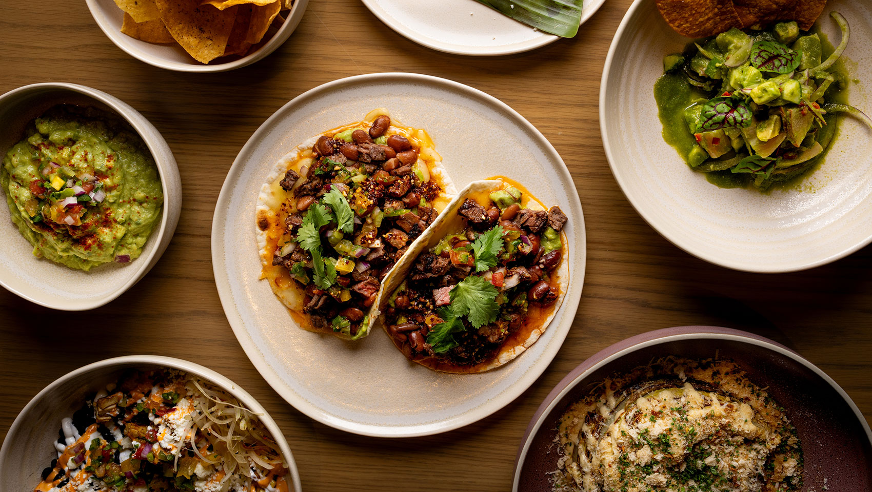 selection of dishes at Hecho Libre