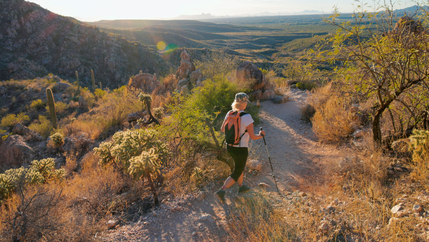 Woman hiking in Tuscon, AZ