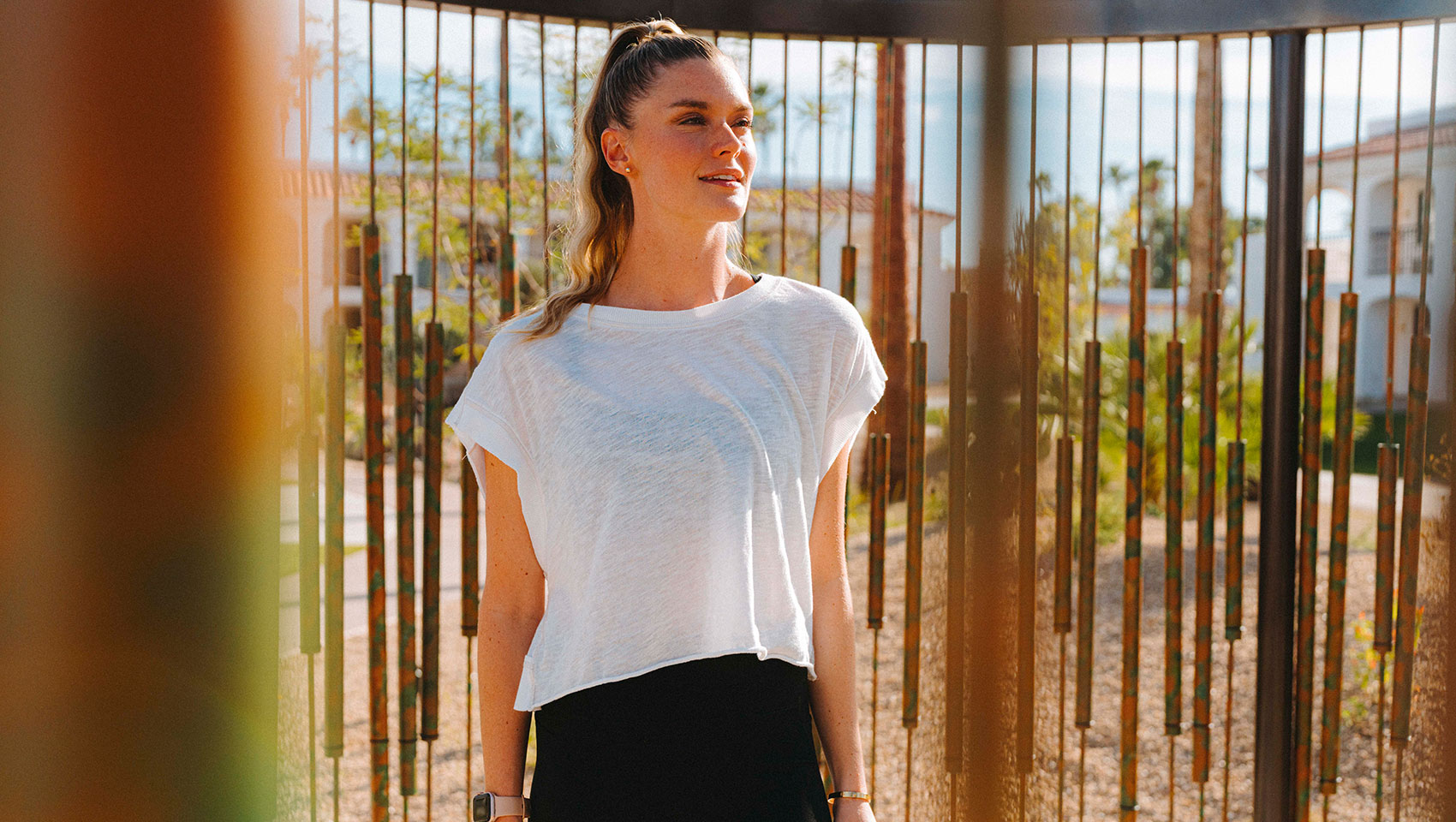 woman outside on Miralina Grounds