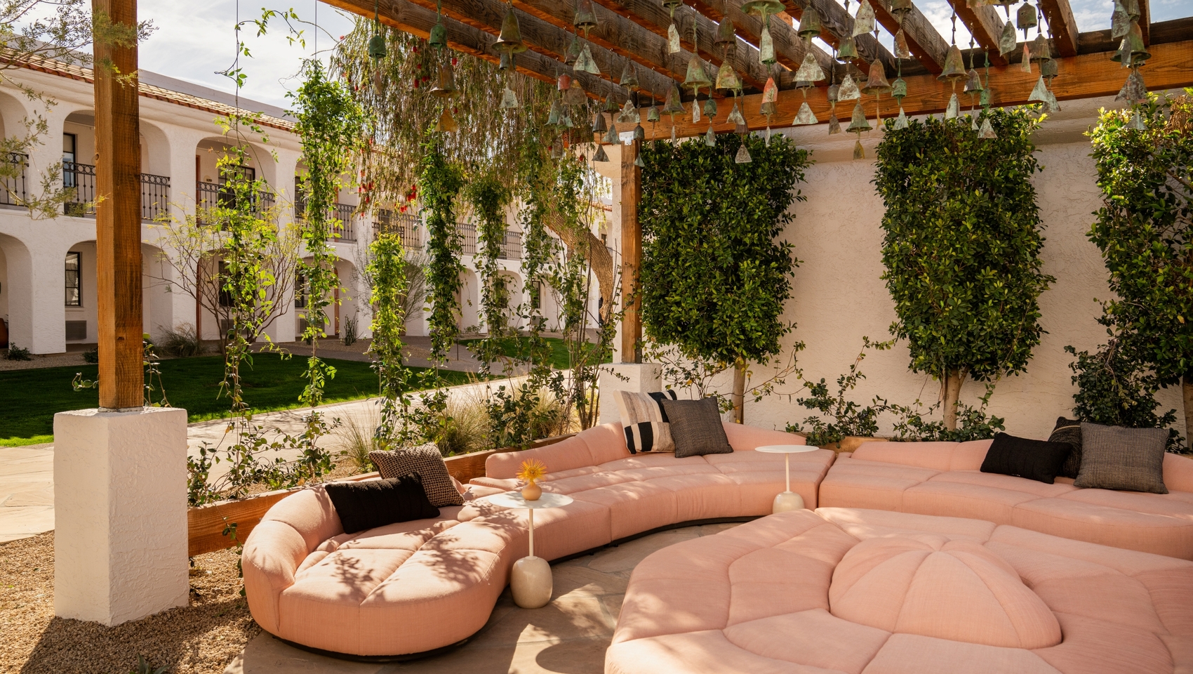 large outdoor couch at Kimpton miralina