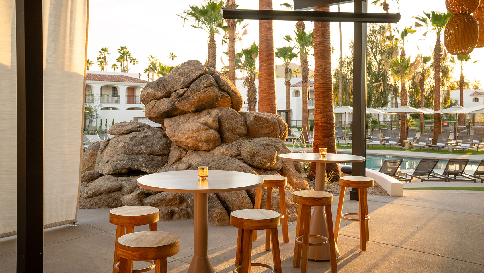 outdoor bar seating at Cima Pool Bar