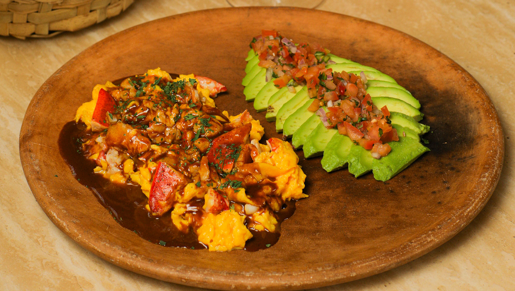 breakfast with eggs and avocado