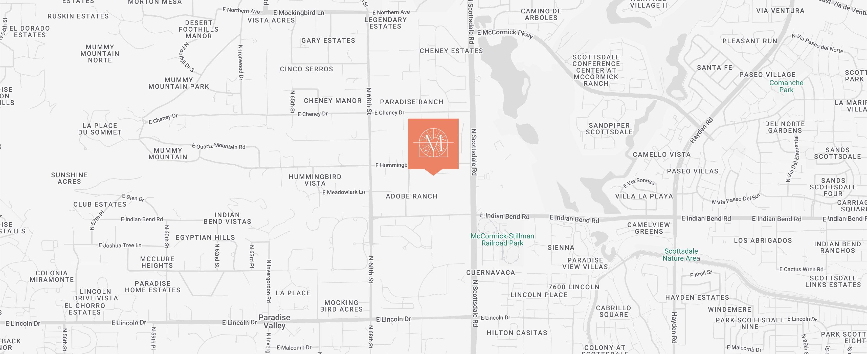 Map of the Kimpton Miralina Hotel Location in Paradise Valley