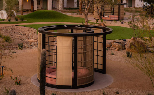 circular outdoor seating called The Oculus Frame at Kimpton Miralina